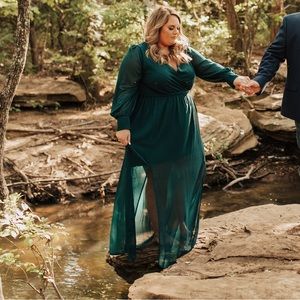 Baltic Born dark green long sleeve dress, size 3xl